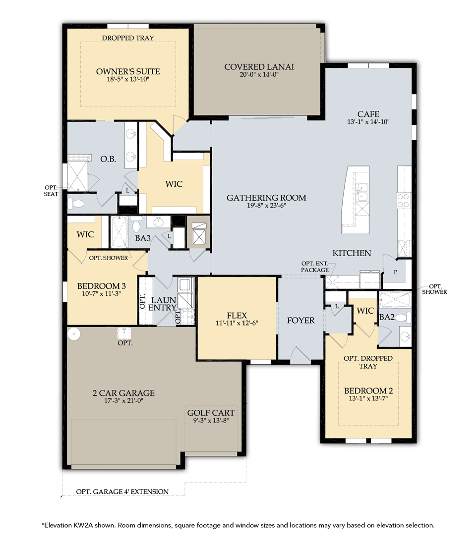 Pinnacle Floor Plan in Bridgetown at The Plantation, Fort Myers, by Pulte, 2,488-3,656 Square Feet, 3-4 Bedrooms / 3-4 Bathrooms, 1 Story Home